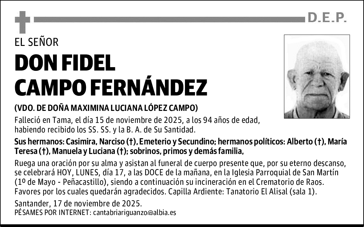 DON FIDEL CAMPO FERNÁNDEZ