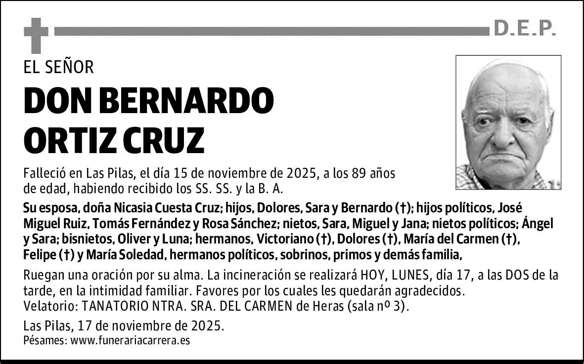 DON BERNARDO ORTIZ CRUZ