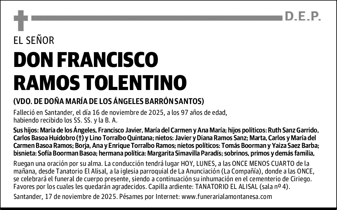 DON FRANCISCO RAMOS TOLENTINO