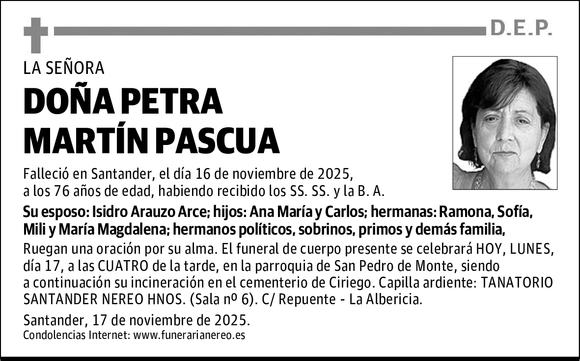 DOÑA PETRA MARTÍN PASCUA