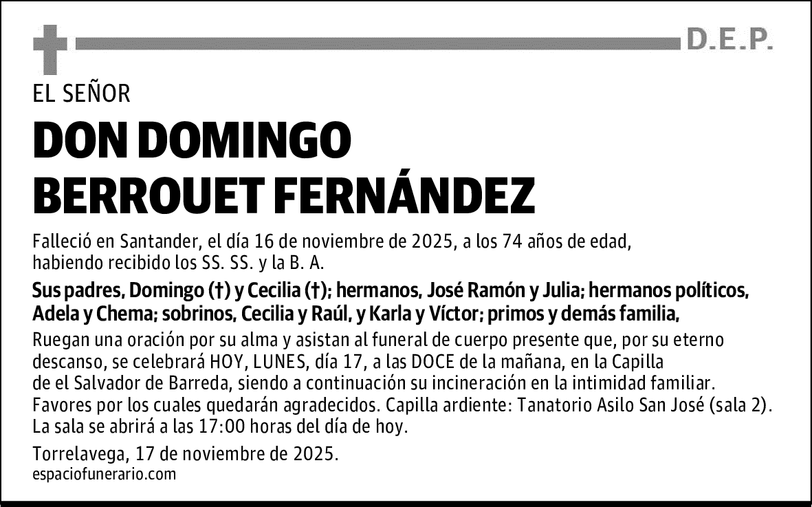 DON DOMINGO BERROUET FERNÁNDEZ