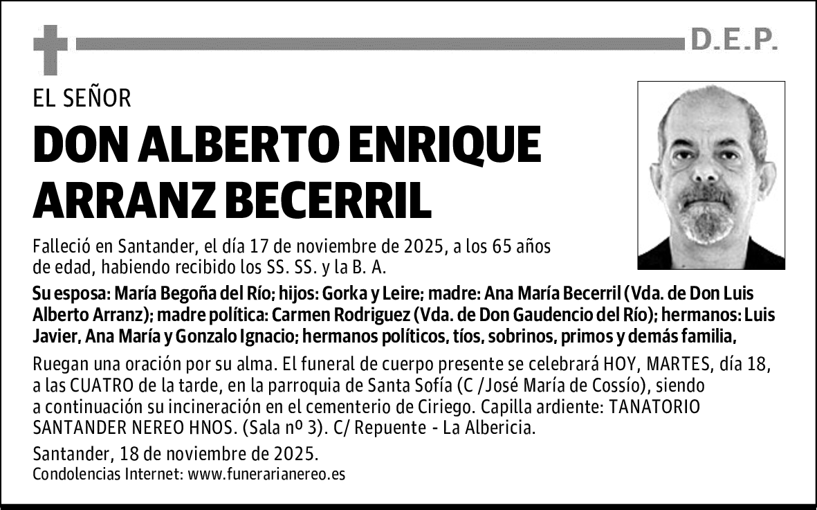 DON ALBERTO ENRIQUE ARRANZ BECERRIL