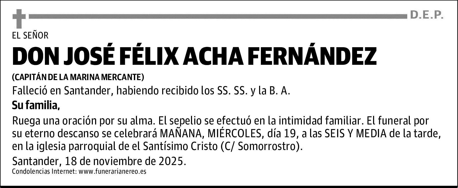 DON JOSÉ FÉLIX ACHA FERNÁNDEZ