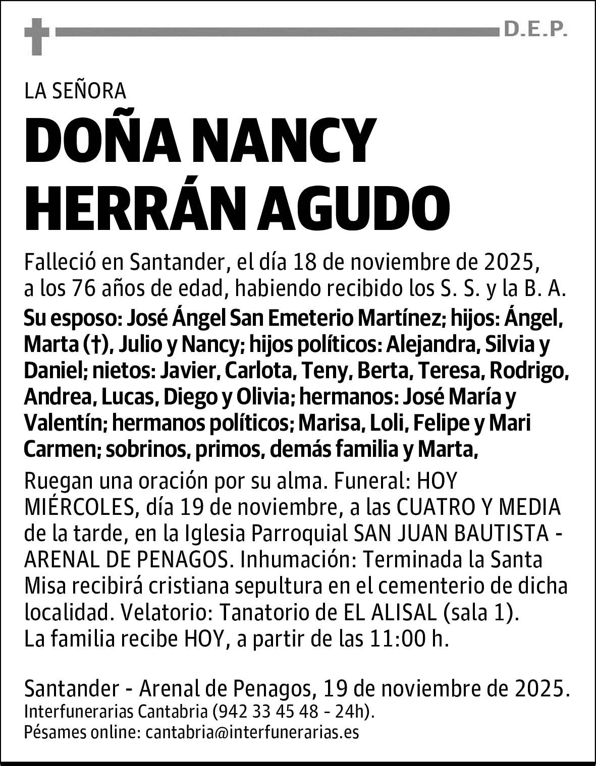 DOÑA NANCY HERRÁN AGUDO