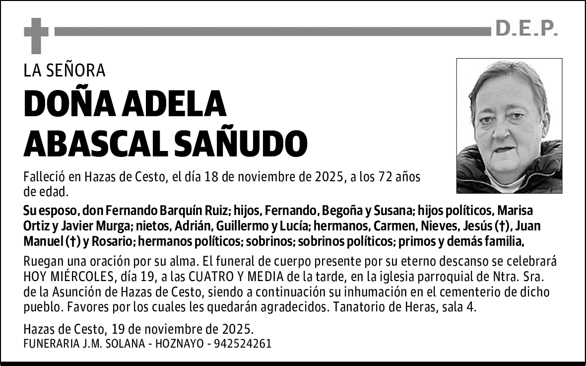 DOÑA ADELA ABASCAL SAÑUDO