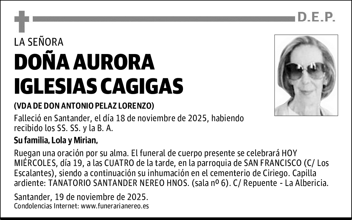 DOÑA AURORA IGLESIAS CAGIGAS