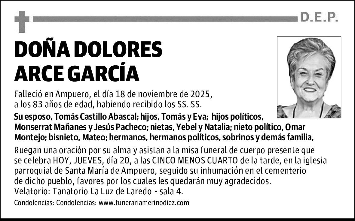 DOÑA DOLORES ARCE GARCÍA