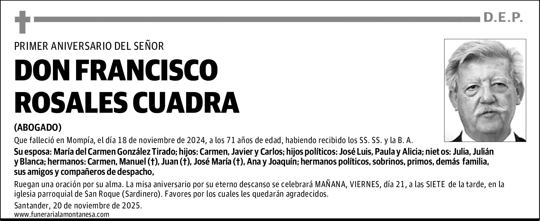 DON FRANCISCO ROSALES CUADRA