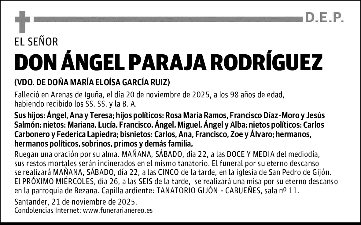 DON ÁNGEL PARAJA RODRÍGUEZ