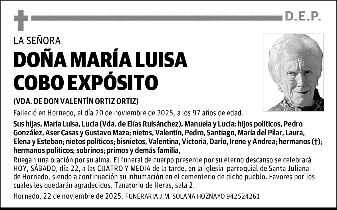 DOÑA MARÍA LUISA COBO EXPÓSITO