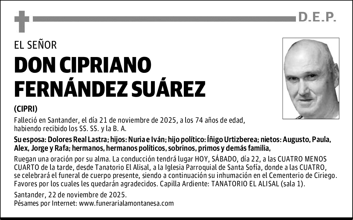 DON CIPRIANO FERNÁNDEZ SUÁREZ