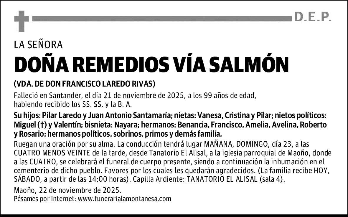 DOÑA REMEDIOS VÍA SALMÓN