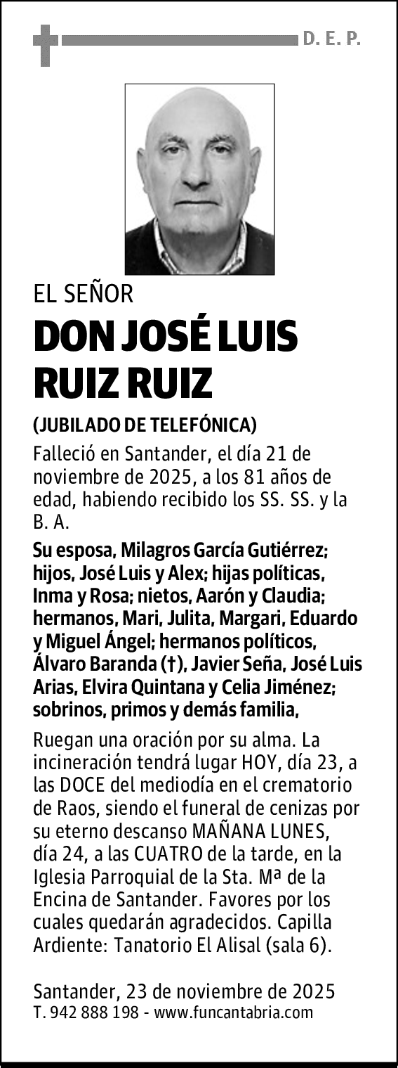 DON JOSÉ LUIS RUIZ RUIZ