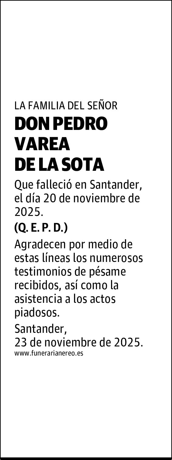 DON PEDRO VAREA DE LA SOTA