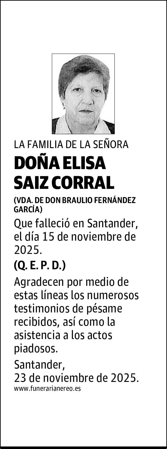 DOÑA ELISA SAIZ CORRAL