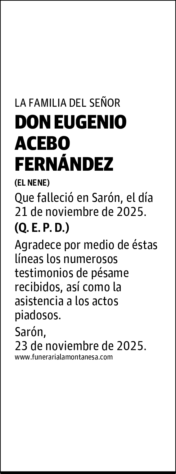 DON EUGENIO ACEBO FERNÁNDEZ