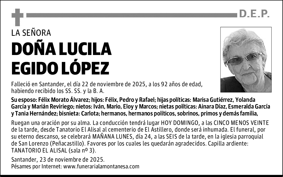 DOÑA LUCILA EGIDO LÓPEZ