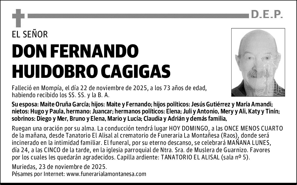DON FERNANDO HUIDOBRO CAGIGAS