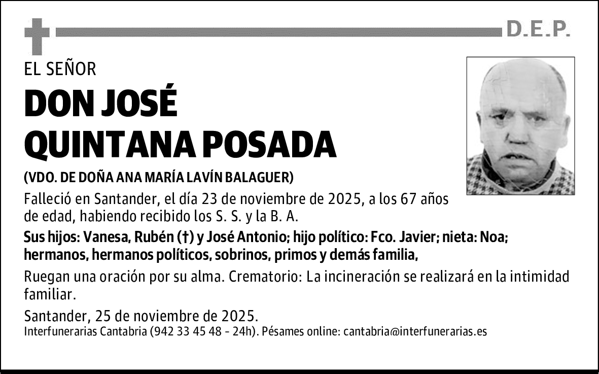 DON JOSÉ QUINTANA POSADA