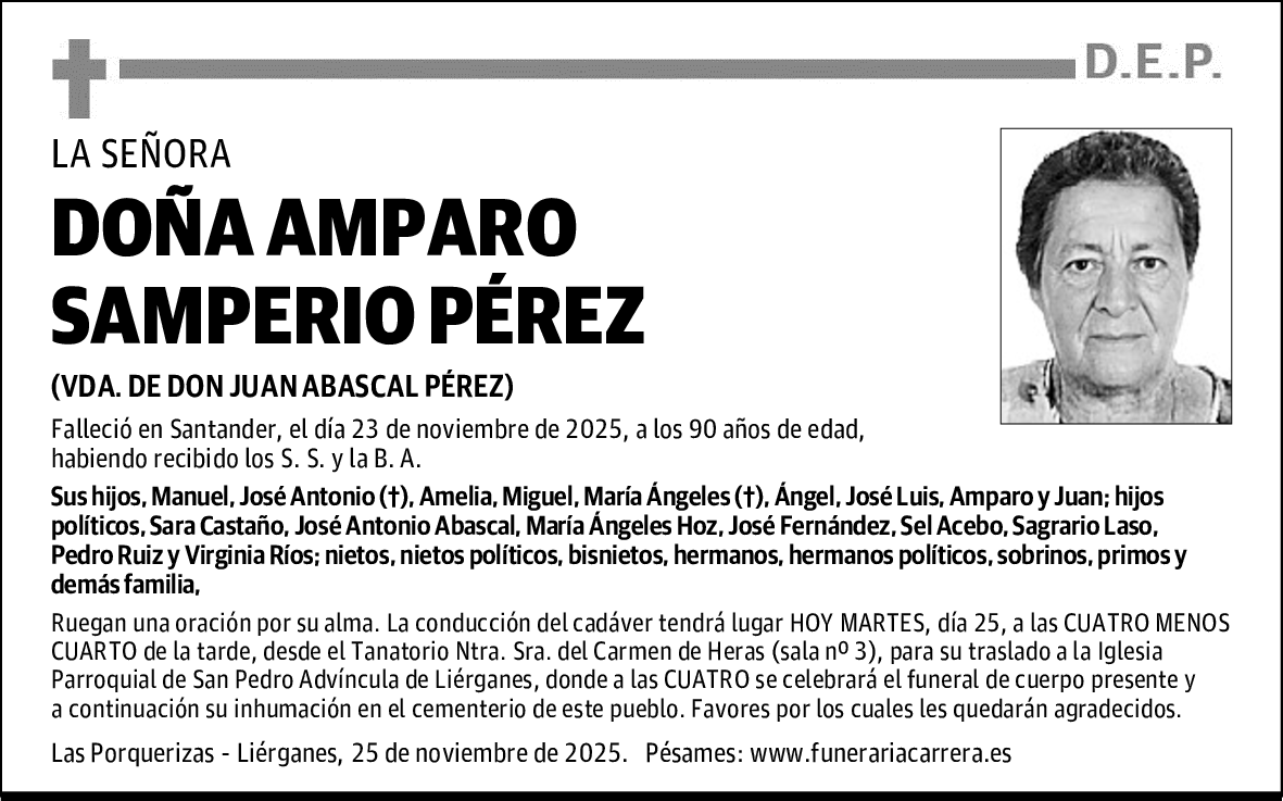 DOÑA AMPARO SAMPERIO PÉREZ