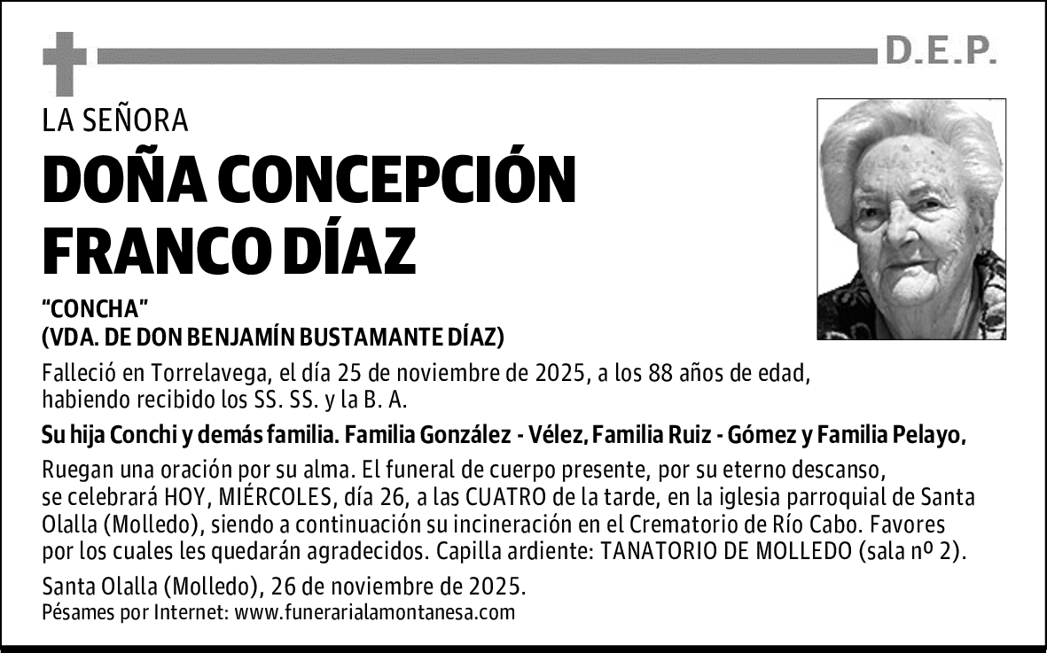 DOÑA CONCEPCIÓN FRANCO DÍAZ
