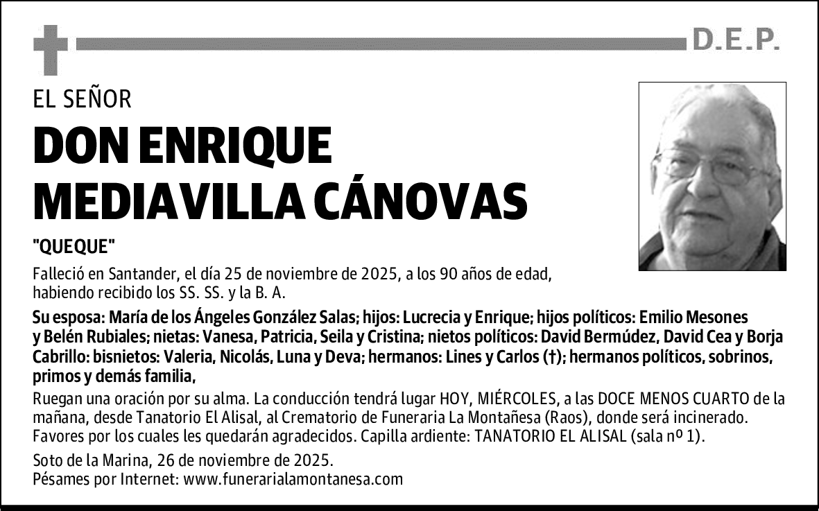 DON ENRIQUE MEDIAVILLA CÁNOVAS