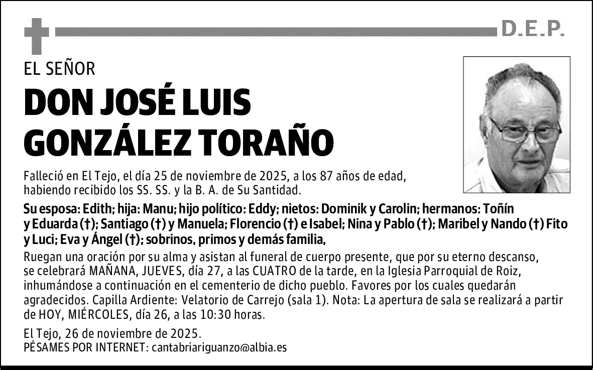 DON JOSÉ LUIS GONZÁLEZ TORAÑO