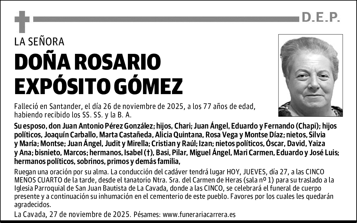 DOÑA ROSARIO EXPÓSITO GÓMEZ