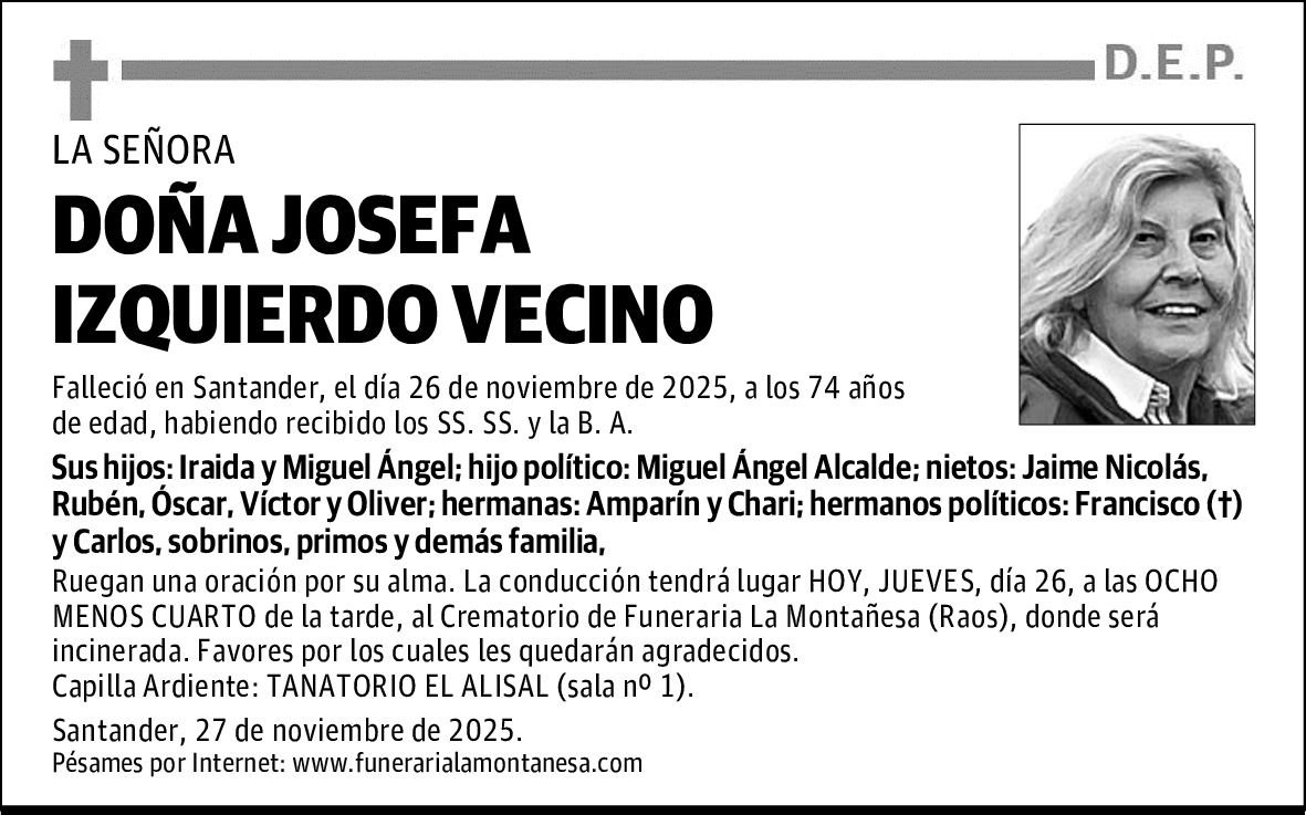 DOÑA JOSEFA IZQUIERDO VECINO