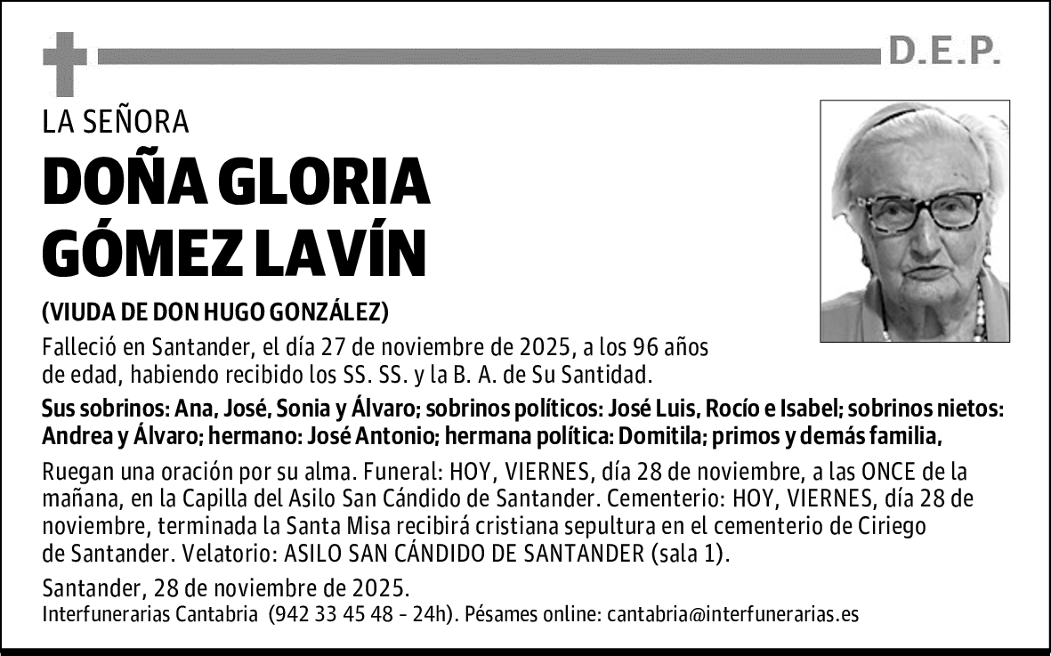 DOÑA GLORIA GÓMEZ LAVÍN