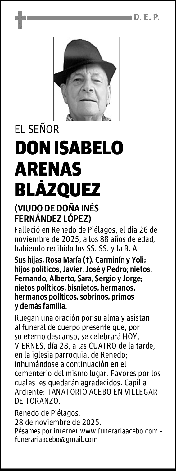 DON ISABELO ARENAS BLÁZQUEZ