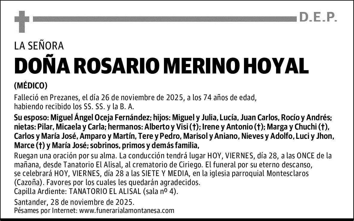 DOÑA ROSARIO MERINO HOYAL