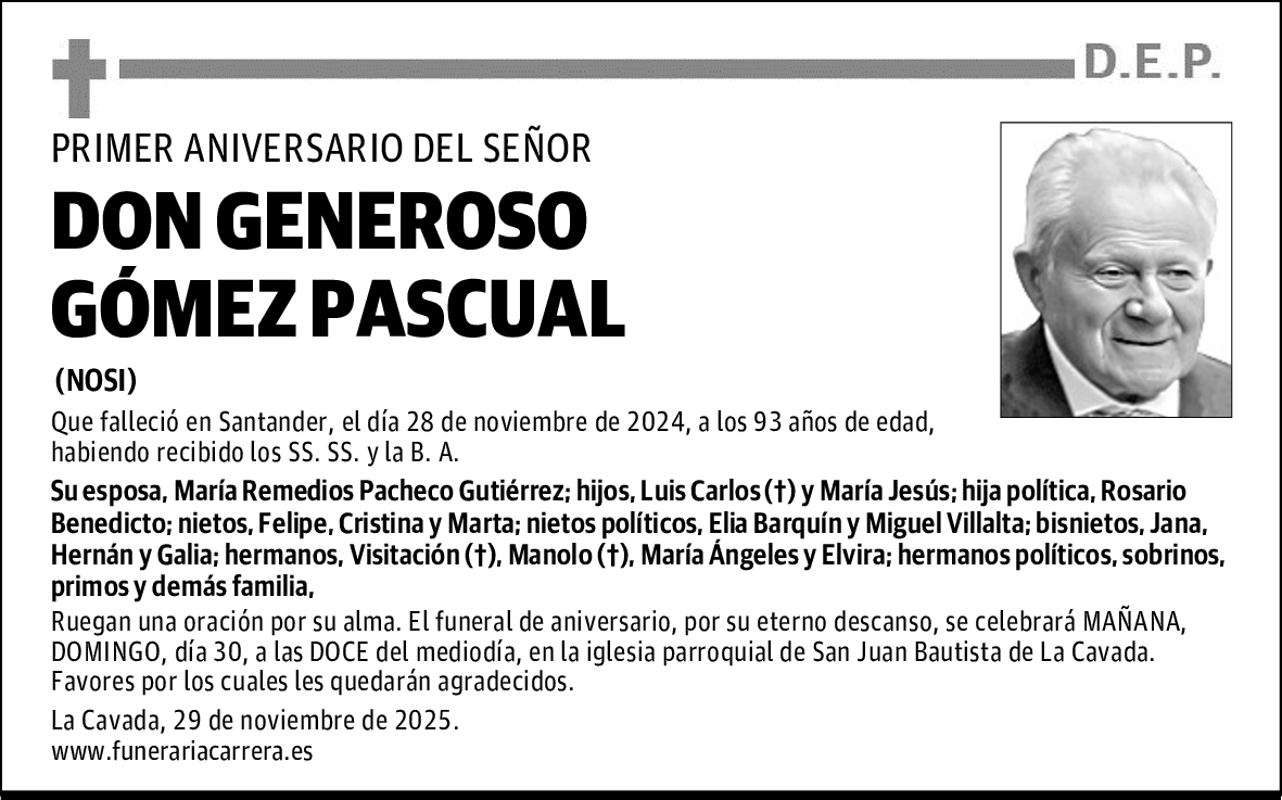 DON GENEROSO GÓMEZ PASCUAL