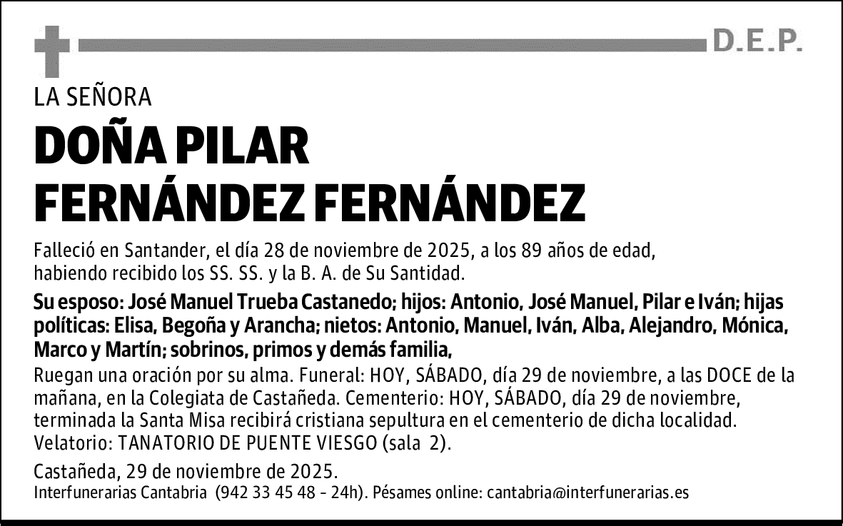 DOÑA PILAR FERNÁNDEZ FERNÁNDEZ