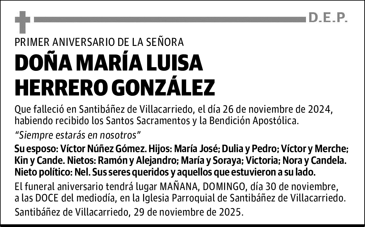 DOÑA MARÍA LUISA HERRERO GONZÁLEZ