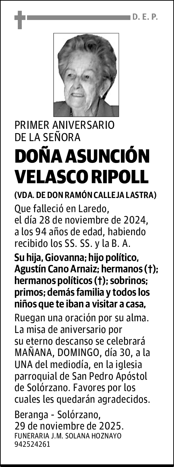 DOÑA ASUNCIÓN VELASCO RIPOLL