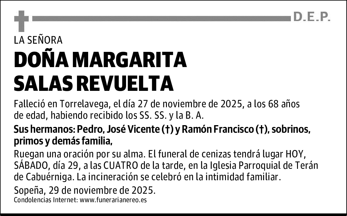 DOÑA MARGARITA SALAS REVUELTA