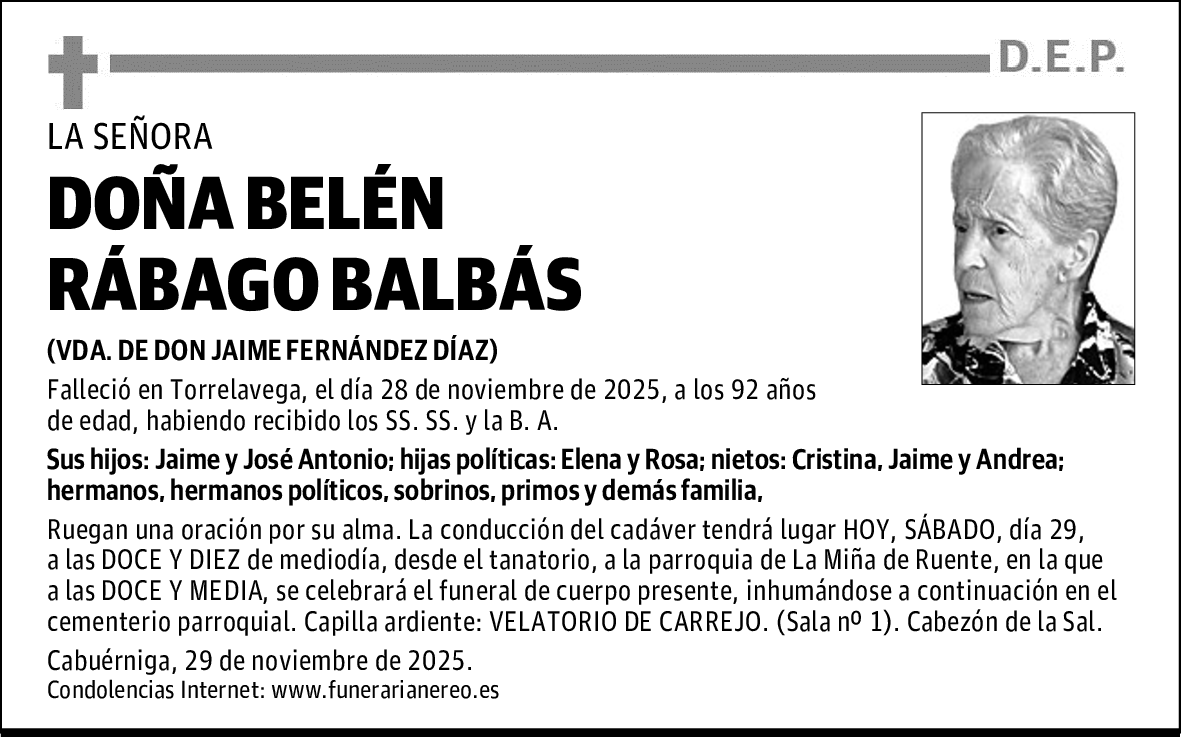 DOÑA BELÉN RÁBAGO BALBÁS