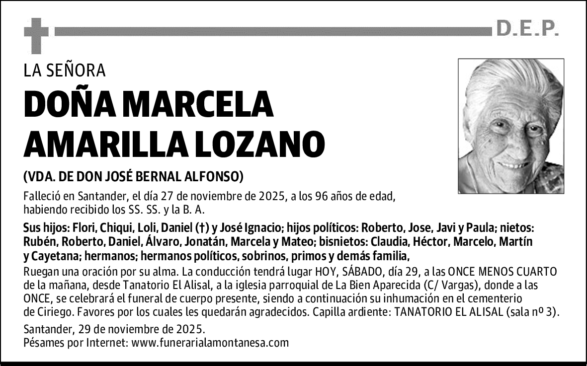 DOÑA MARCELA AMARILLA LOZANO