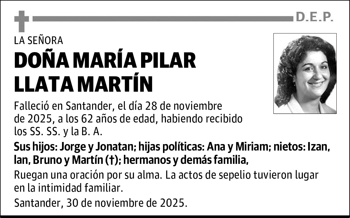 DOÑA MARÍA PILAR LLATA MARTÍN