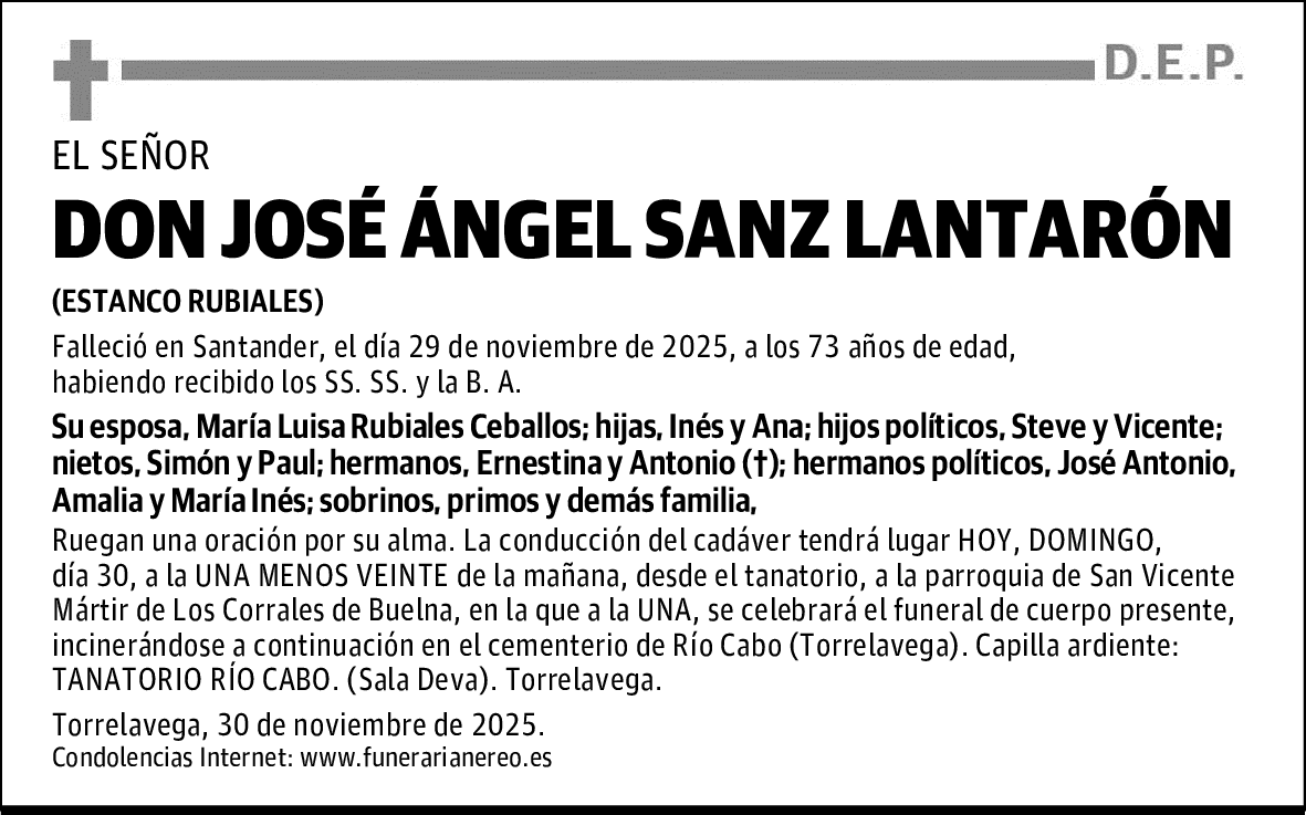 DON JOSÉ ÁNGEL SANZ LANTARÓNN