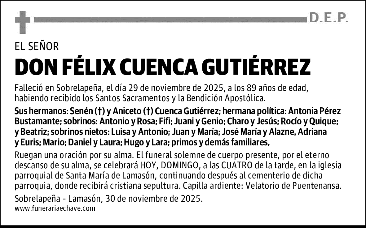 DON FÉLIX CUENCA GUTIÉRREZ