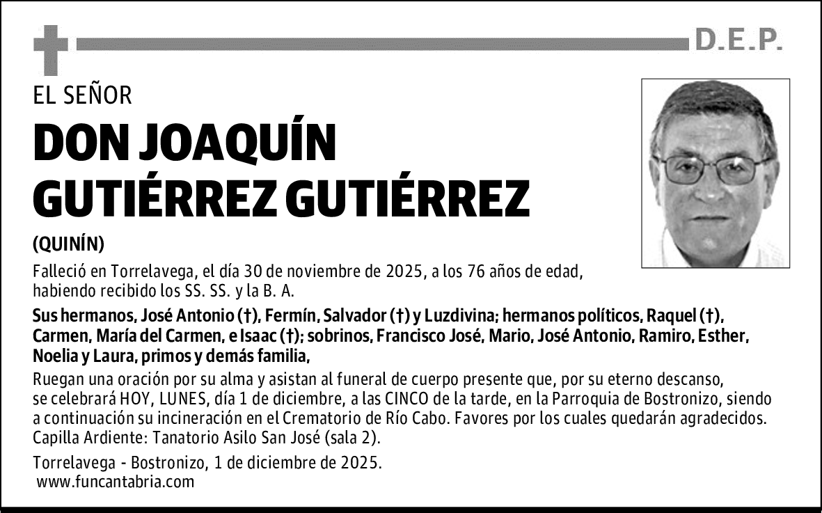 DON JOAQUÍN GUTIÉRREZ GUTIÉRREZ