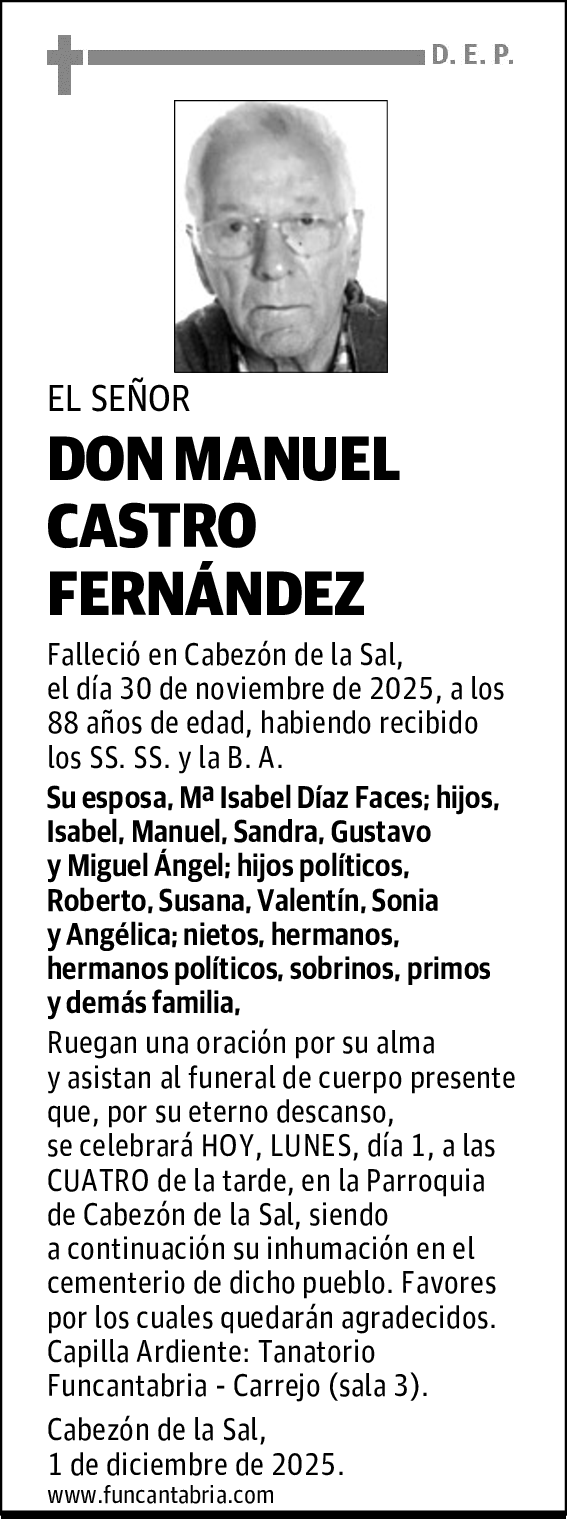 DON MANUEL CASTRO FERNÁNDEZ