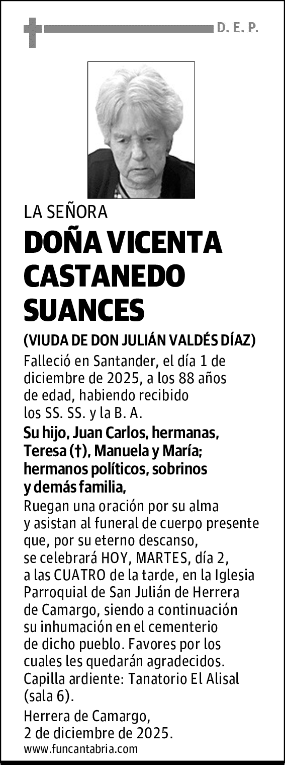 DOÑA VICENTA CASTANEDO SUANCES