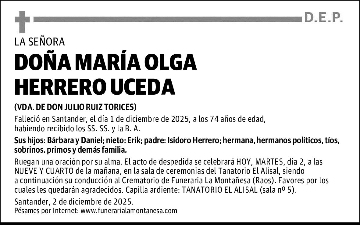 DOÑA MARÍA OLGA HERRERO UCEDA