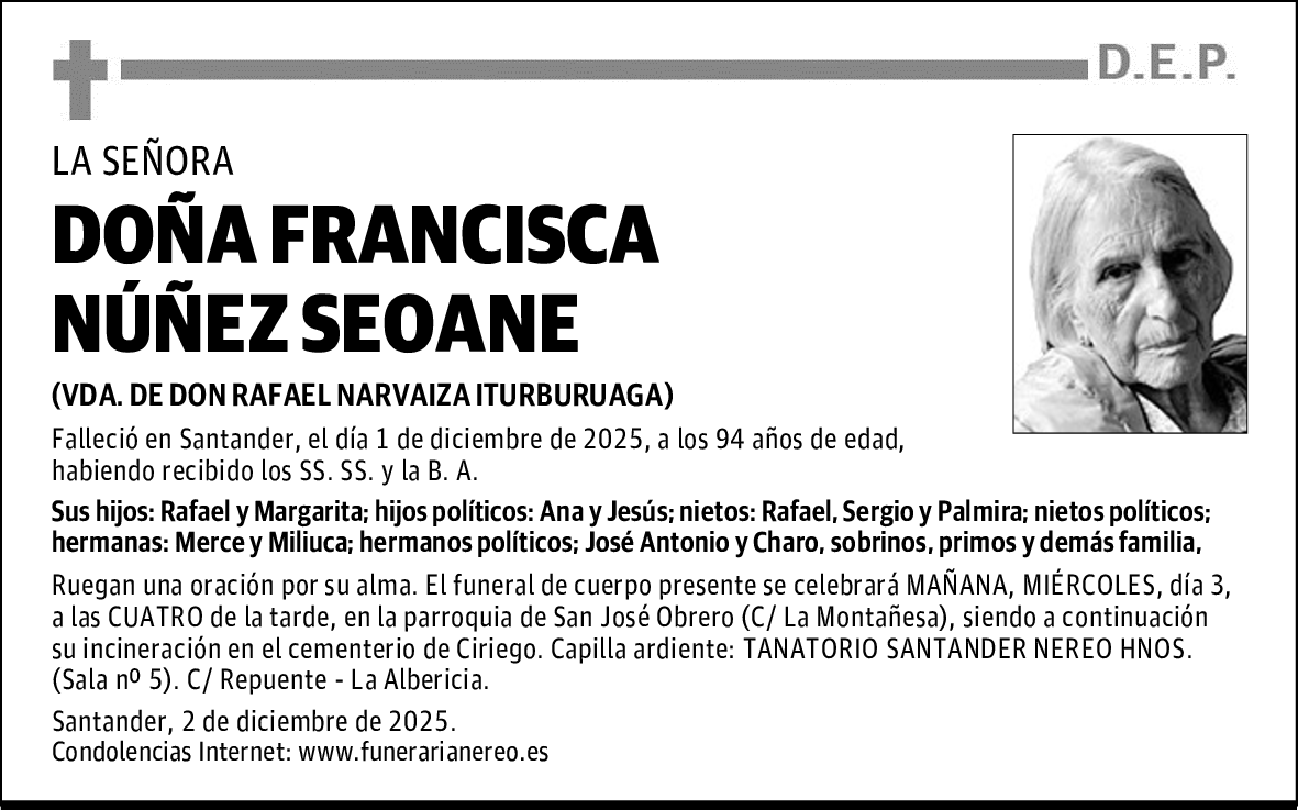 DOÑA FRANCISCA NÚÑEZ SEOANE