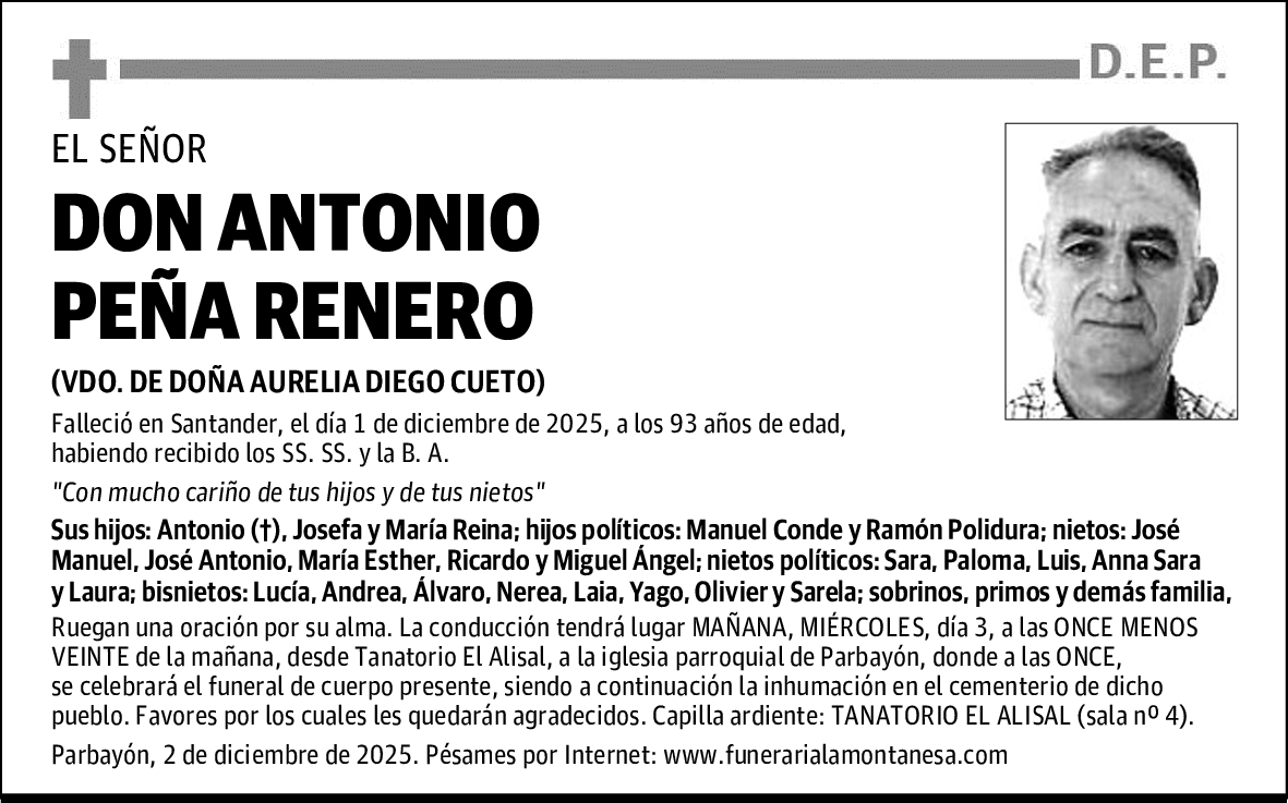 DON ANTONIO PEÑA RENERO