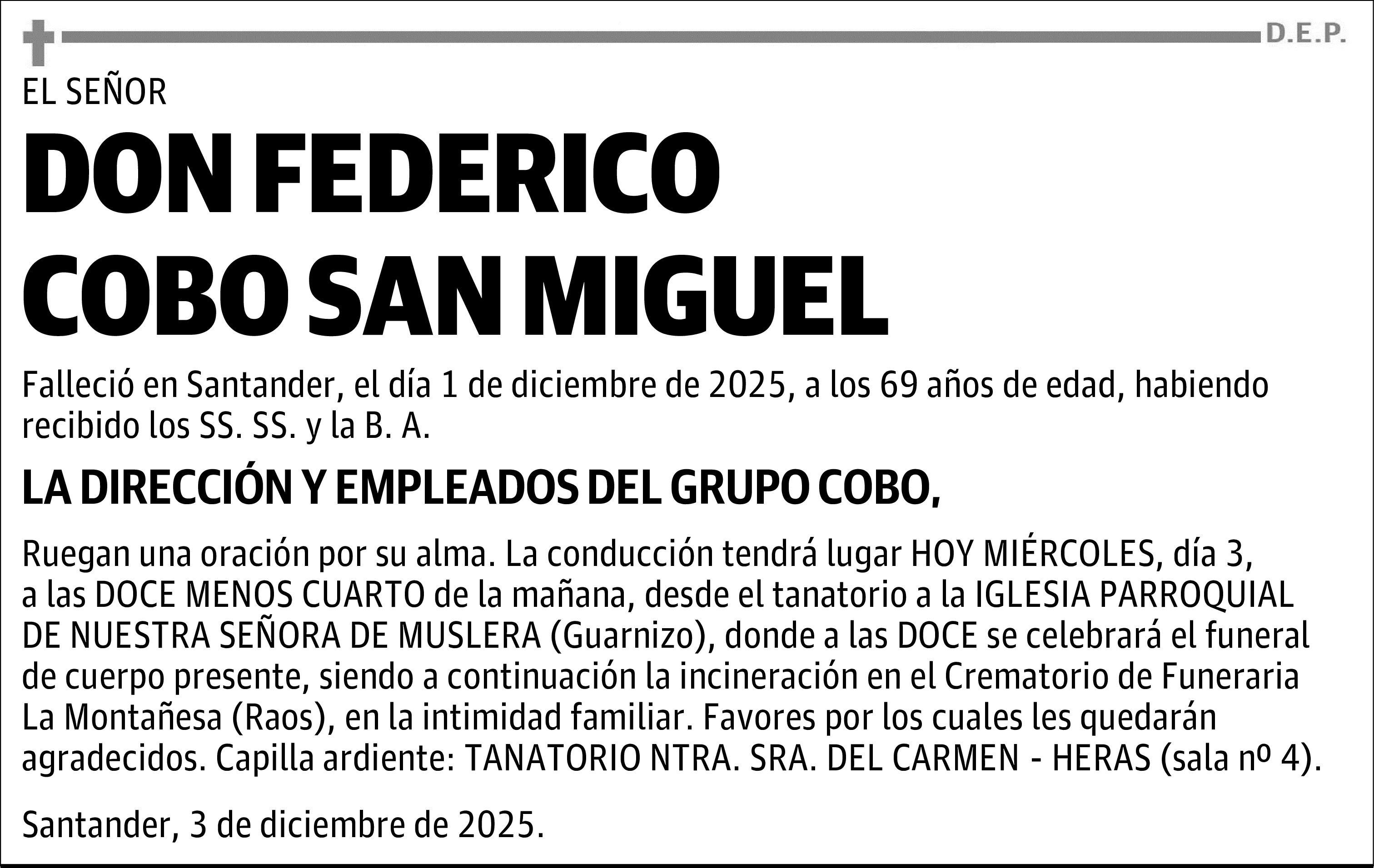 DON FEDERICO COBO SAN MIGUEL