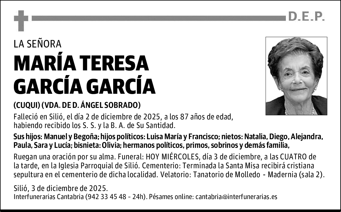 MARÍA TERESA GARCÍA GARCÍA